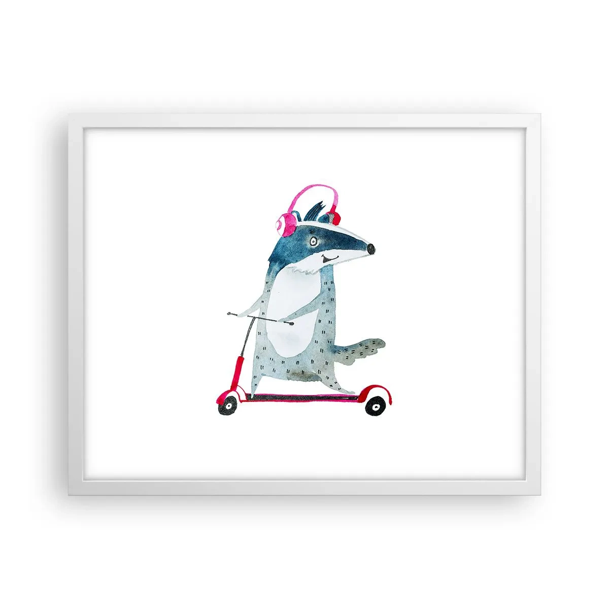 Plakat w białej ramie - Borsucze radości - 50x40 cm