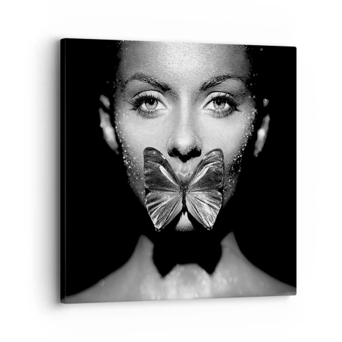 Obraz na płótnie - Motyli pocałunek - 30x30 cm