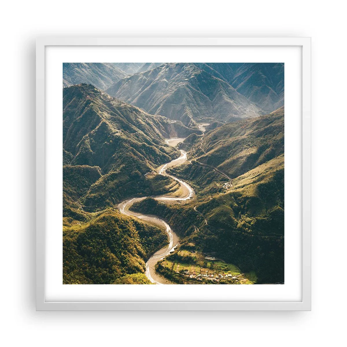 Plakat w białej ramie - Prosto z serca gór - 50x50 cm