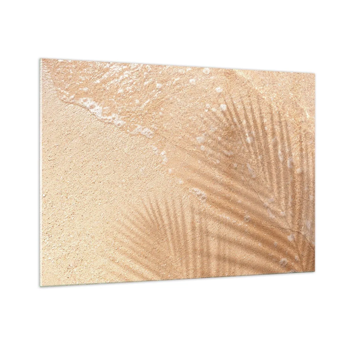 Obraz na szkle - Plaża i cień na piasku - 100x70cm - Cień gorącego lata - Nowoczesna dekoracja ścienna do salonu, kuchni i sypialni ARTTOR