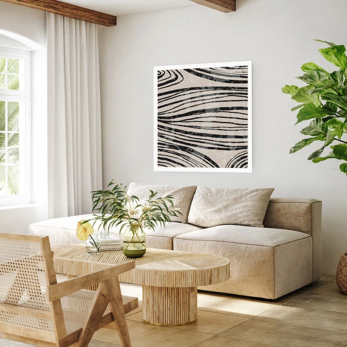 Plakat - Rozlewisko linii - 60x60 cm