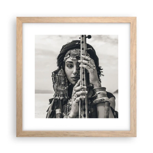 Plakat w ramie jasny dąb - Sama muzyka orientu - 30x30 cm