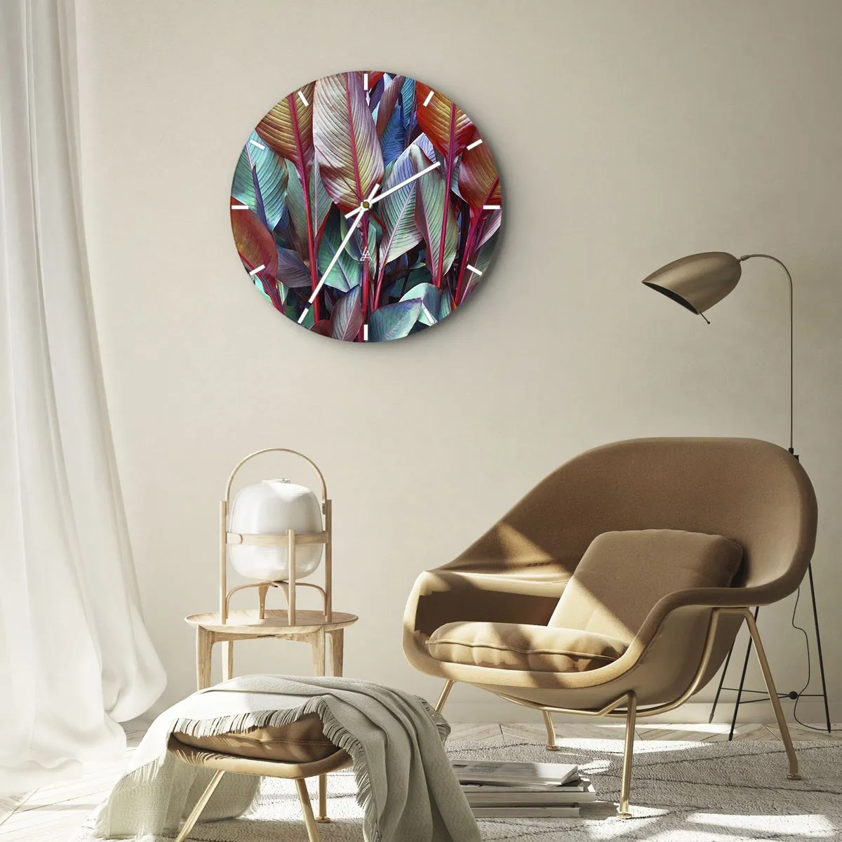 Zegar ścienny - Kolorowy gąszcz - 40x40 cm