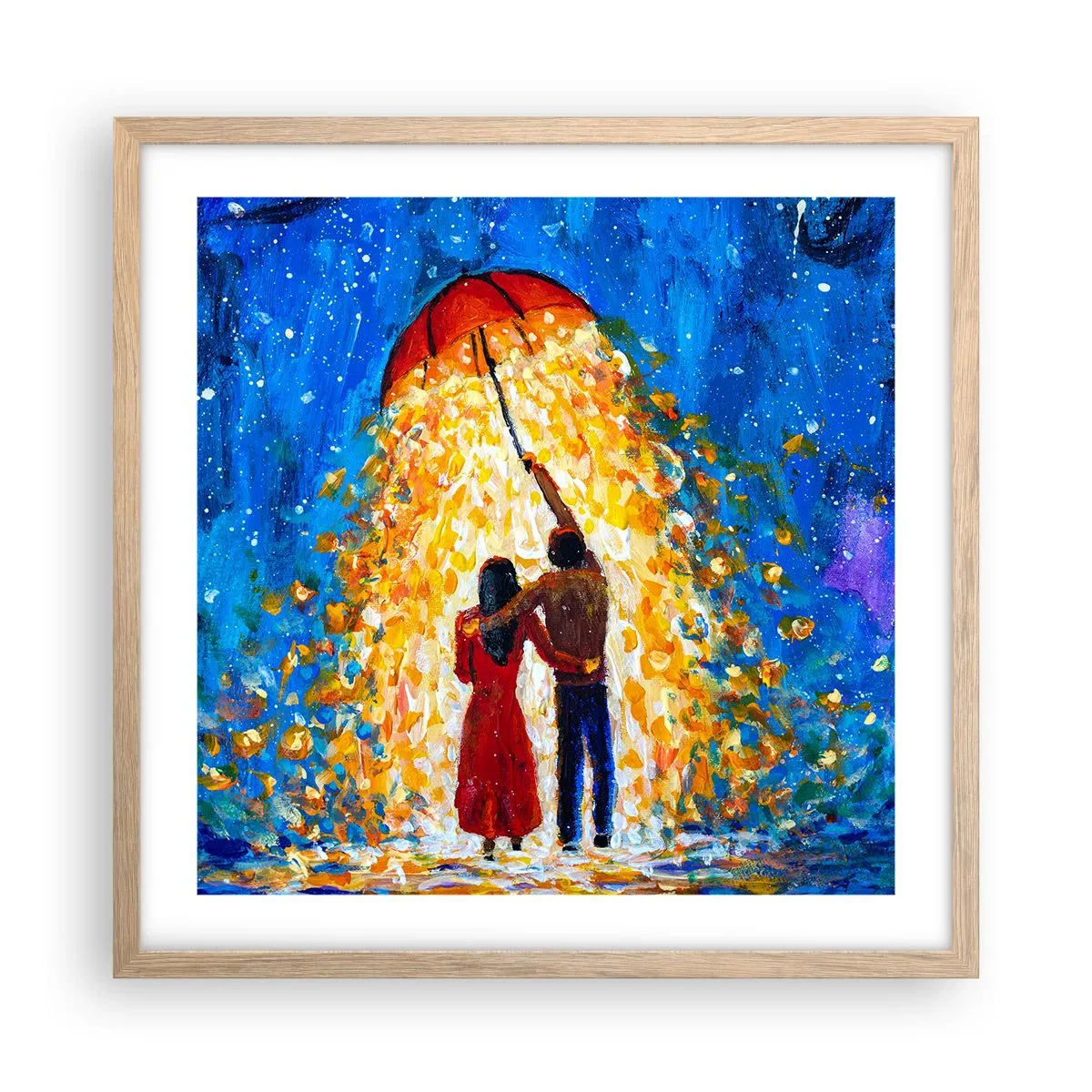 Plakat w ramie jasny dąb - Magia deszczowego wieczoru? - 50x50 cm