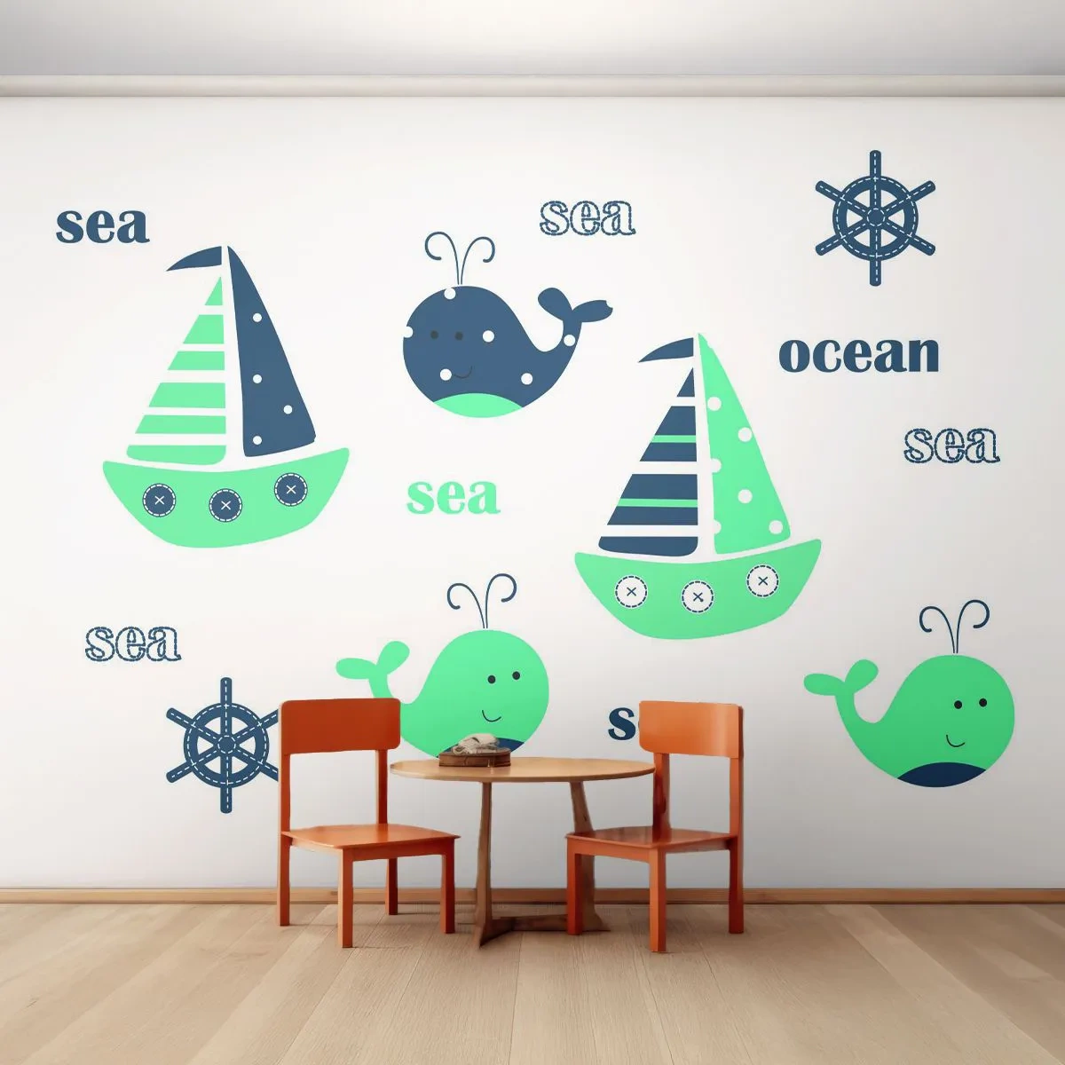 Fototapeta Premium Canvas - Przez morza i oceany - Dla Dzieci, Marynistyczne, Łódź Żaglowa - 250x175 cm