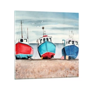 Obraz na szkle - Gotowe na połów - 50x50 cm