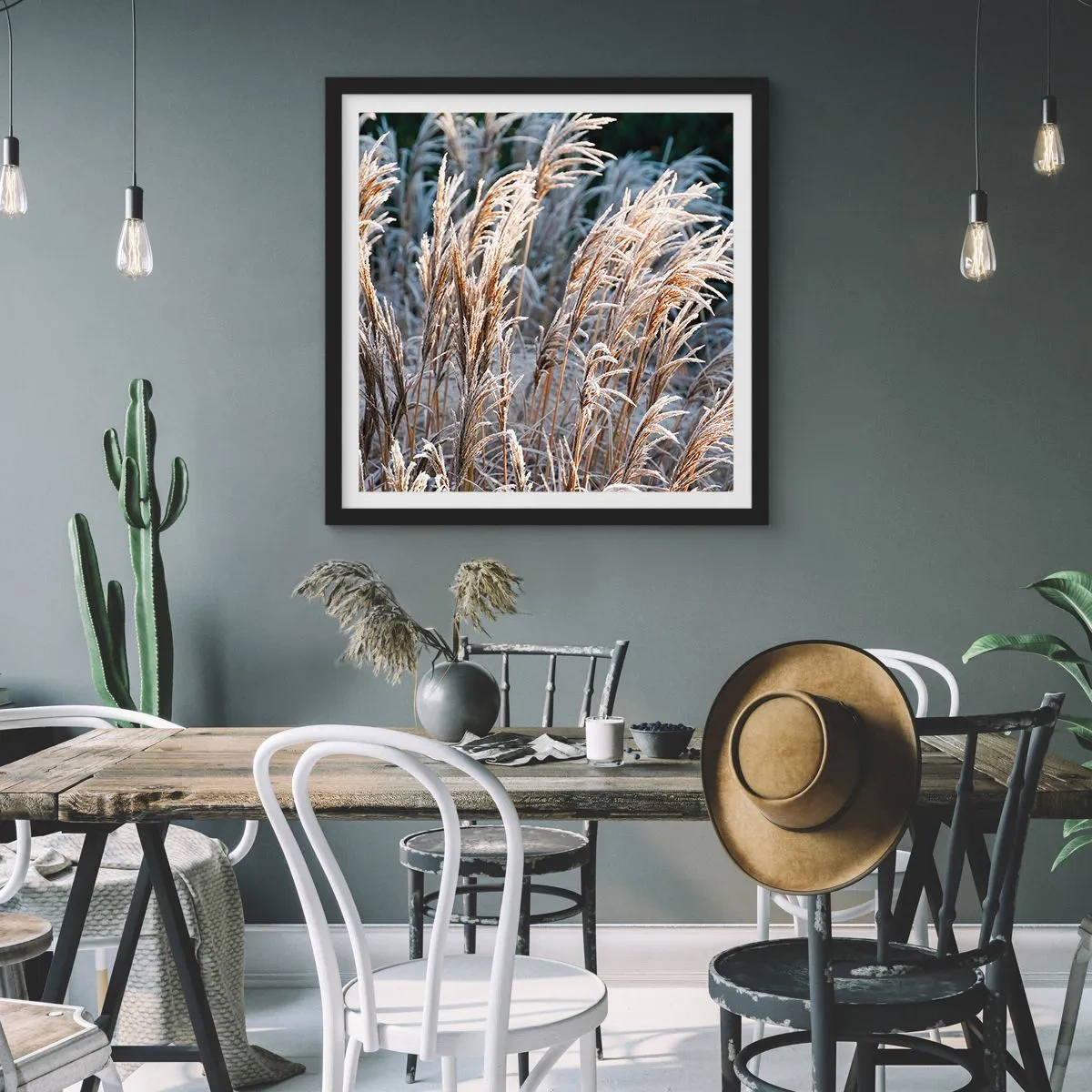 Plakat w czarnej ramie - Szronem ustrojone - 40x40 cm