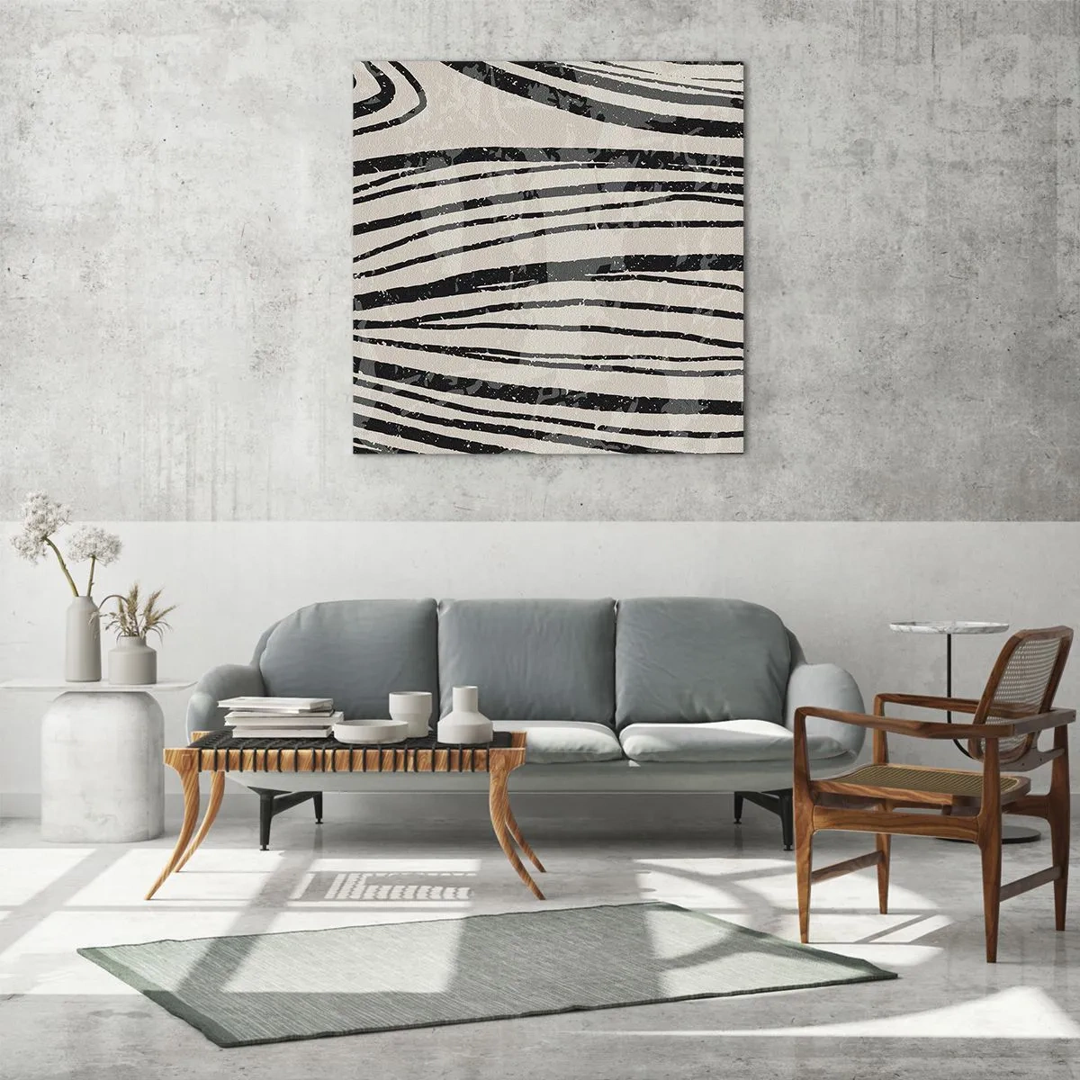 Obraz na szkle - Rozlewisko linii - 70x70 cm