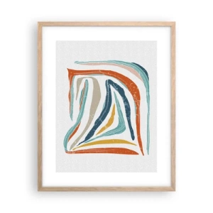 Plakat w ramie jasny dąb - Abstrakcja przyjaźnie uśmiechnięta - 40x50 cm