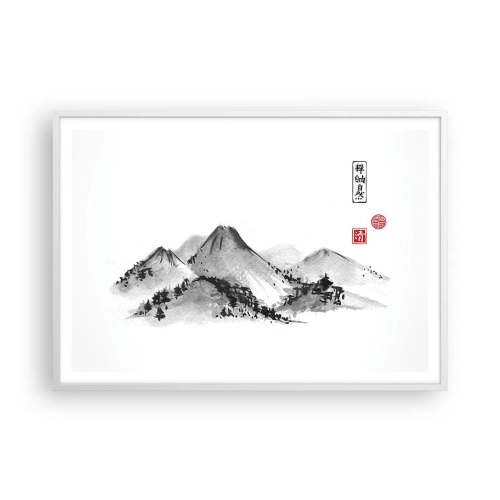 Plakat w białej ramie - Za dalą dal - 100x70 cm