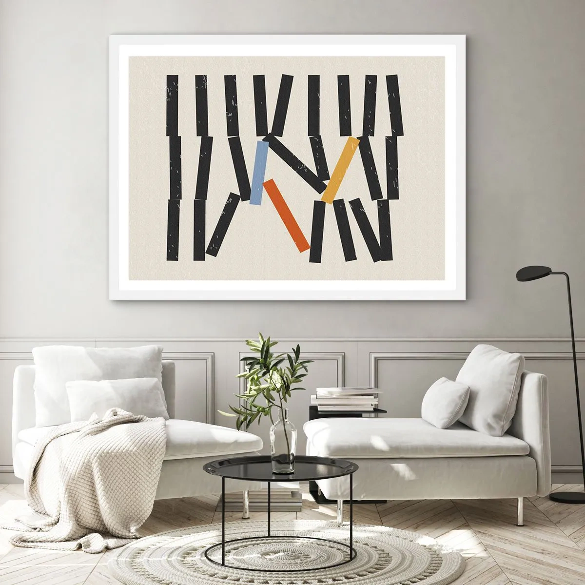Plakat w białej ramie - Domino – kompozycja - 50x40 cm