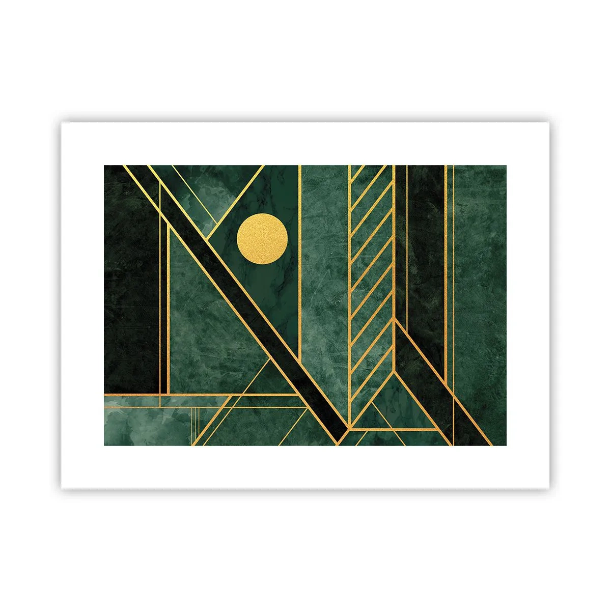 Plakat - Dynamika złota i lazuru - 40x30 cm