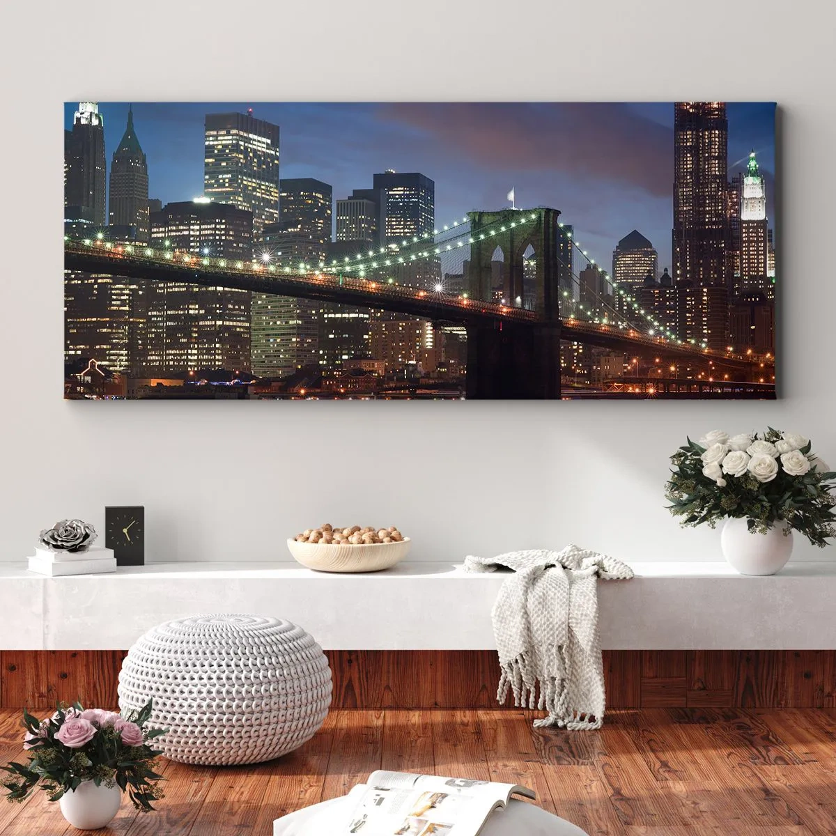 Obraz na płótnie - Rozjarzona noc - 100x40 cm