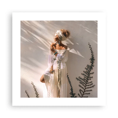 Plakat - Słońce i dziewczyna - 40x40 cm