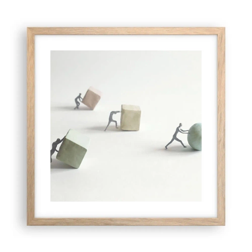 Plakat w ramie jasny dąb - Samo życie - 40x40 cm