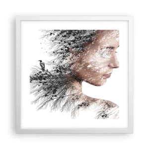 Plakat w białej ramie - Duch lasu - 40x40 cm
