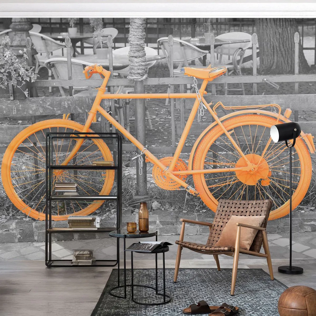 Fototapeta Samoprzylepna Deluxe Sticker - Idź, ja tu poczekam - Rower Vintage, Miasto, Podróże - 250x175 cm