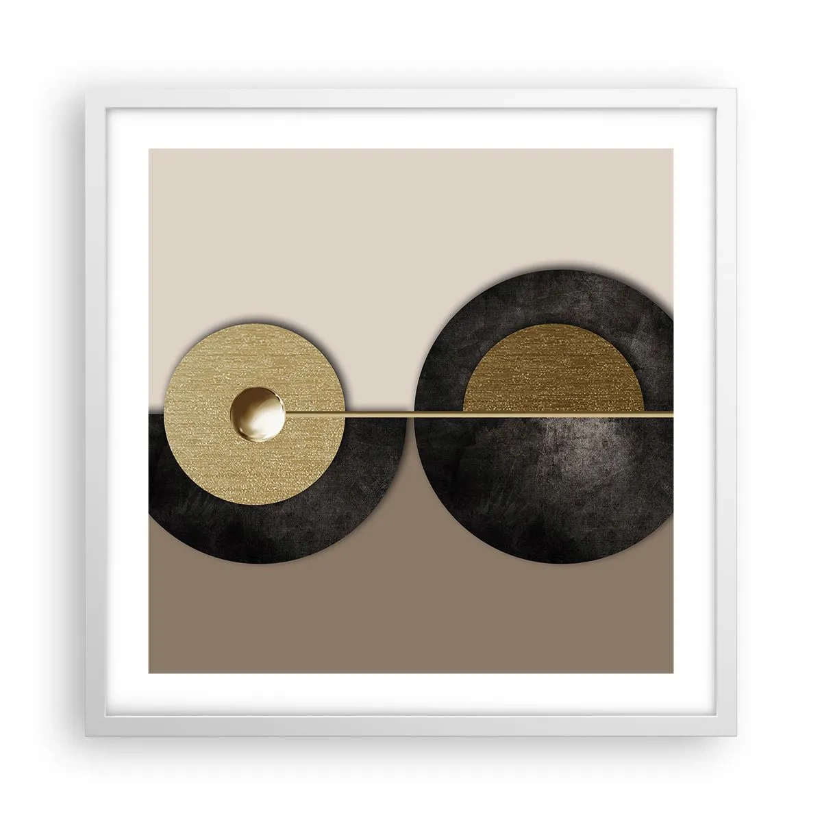 Plakat w białej ramie - Wariacje wokół koła - 50x50 cm