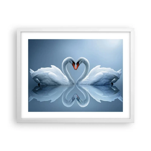 Plakat w białej ramie - Czas na miłość - 50x40 cm