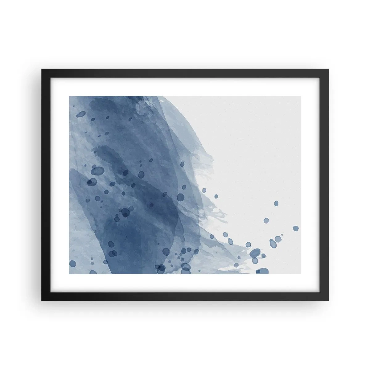 Plakat w czarnej ramie - Niebieski tiul - 50x40 cm