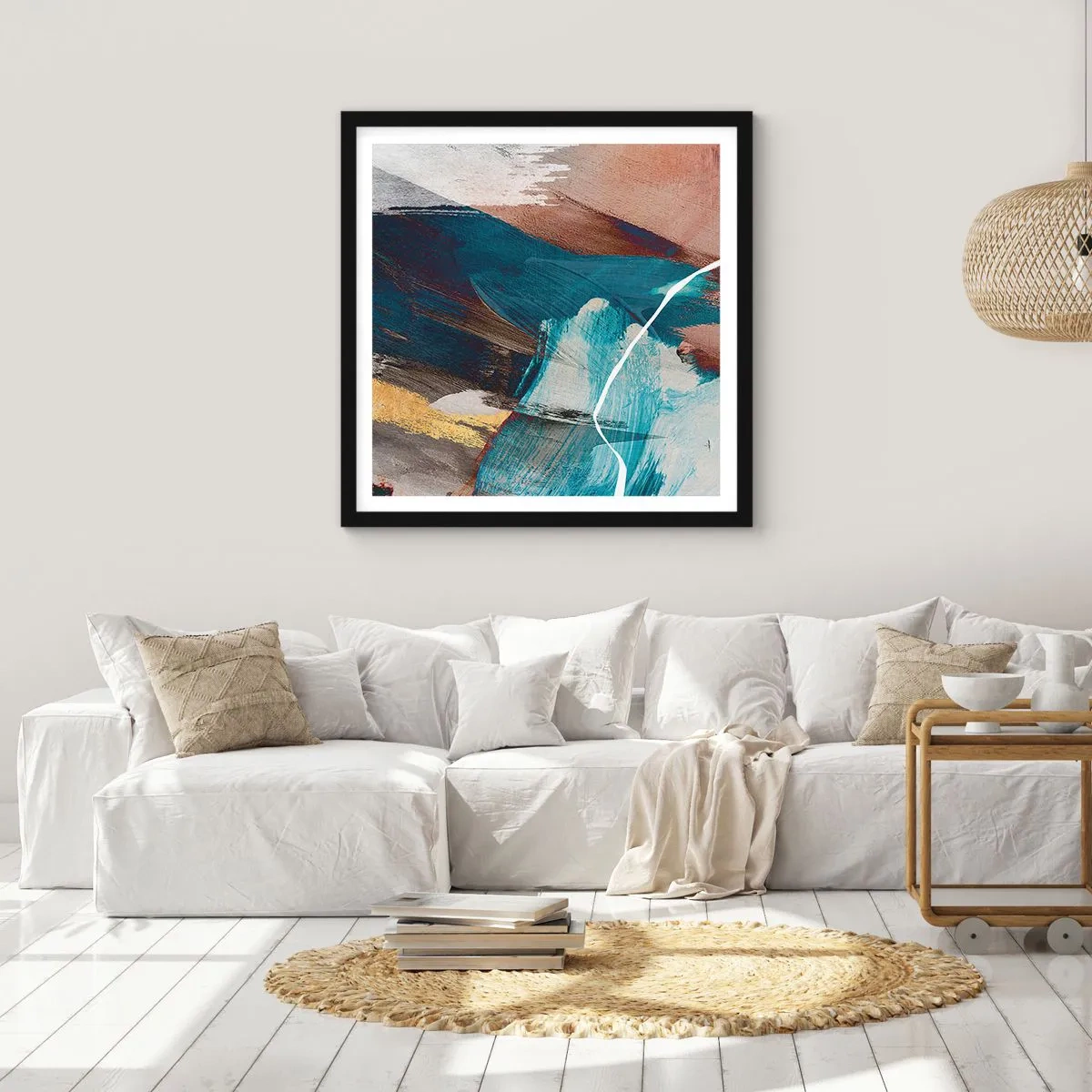 Plakat w czarnej ramie - Z rozmachem i energicznie - 60x60 cm