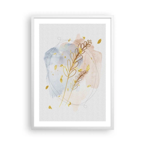 Plakat w białej ramie - Złoty podmuch - 50x70 cm