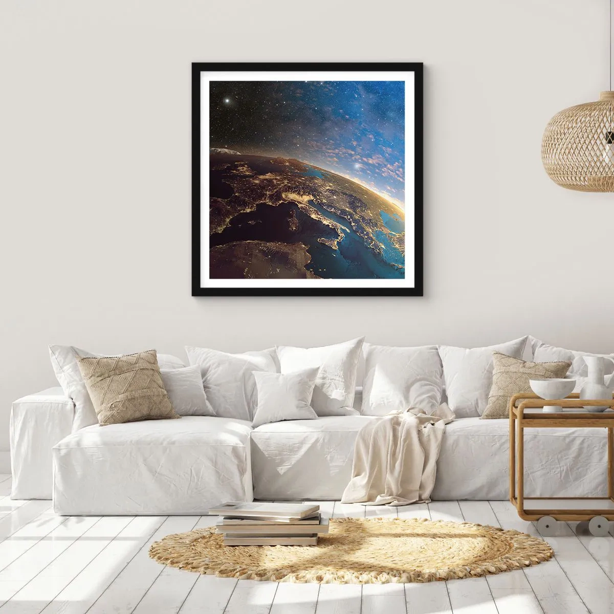 Plakat w czarnej ramie - Spójrzmy na siebie z dystansu - 30x30 cm