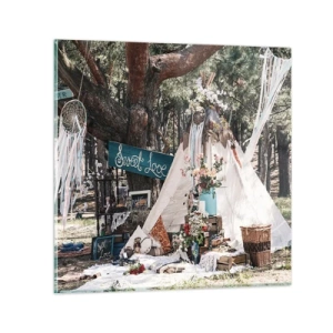 Obraz na szkle - Make love… - 40x40 cm