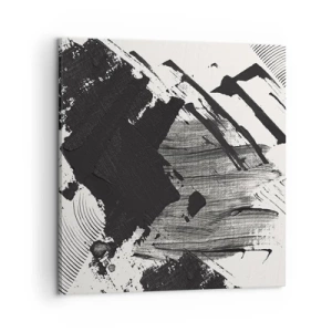 Obraz na płótnie - Abstrakcja – ekspresja czerni - 50x50 cm