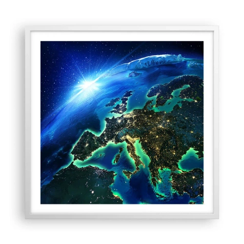 Plakat w białej ramie - Roziskrzona Europa - 60x60 cm