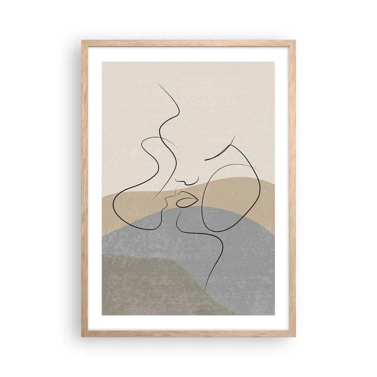 Plakat w ramie jasny dąb - Jak muśnięcie pędzlem - 50x70 cm