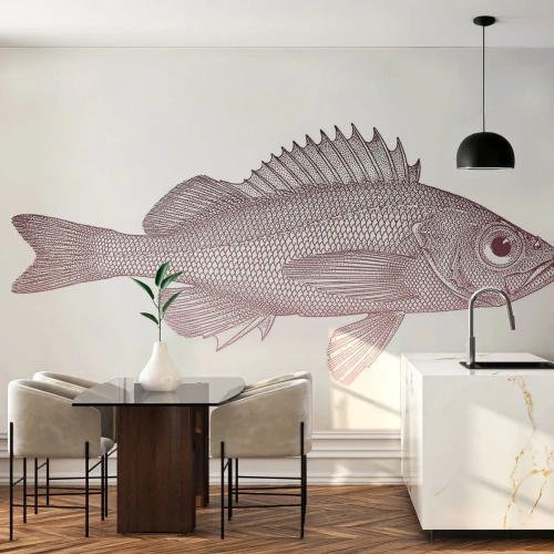 Fototapeta Premium Canvas - Ryba wielkooka - Ryba, Podwodny, Minimalistyczny - 400x280 cm