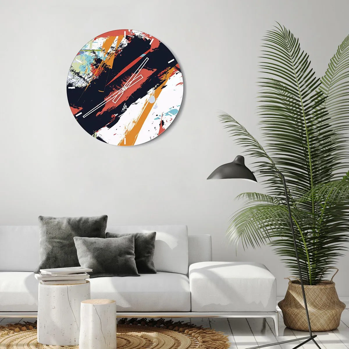 Zegar ścienny - Kompozycja dynamiczna - 40x40 cm
