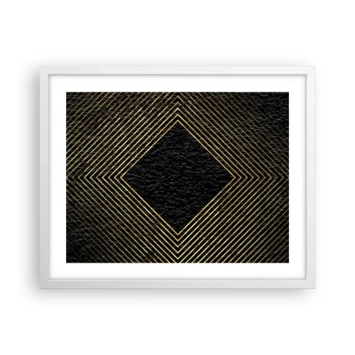 Plakat w białej ramie - Geometria w stylu glamour - 50x40 cm