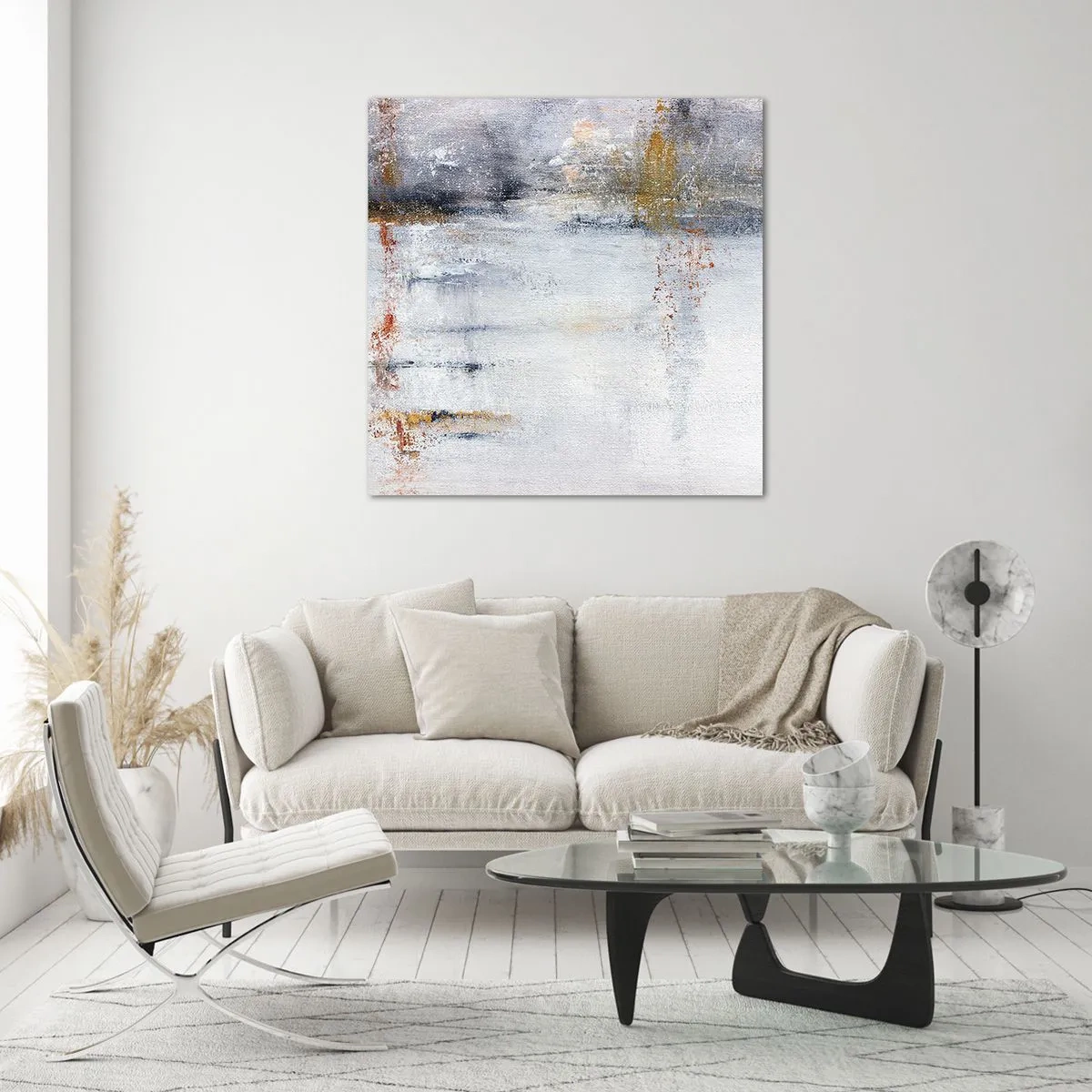 Obraz na szkle - Za powietrza zasłoną - 60x60 cm