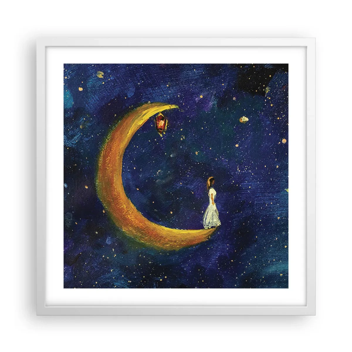 Plakat w białej ramie - Wołanie świata - 50x50 cm