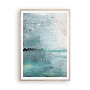 Plakat w ramie jasny dąb - Horyzontalnie w błękicie - 70x100 cm