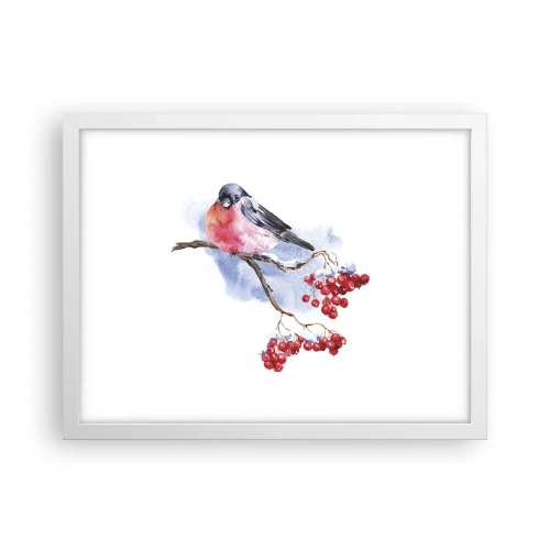 Plakat w białej ramie - Zima w kolorze - 40x30 cm