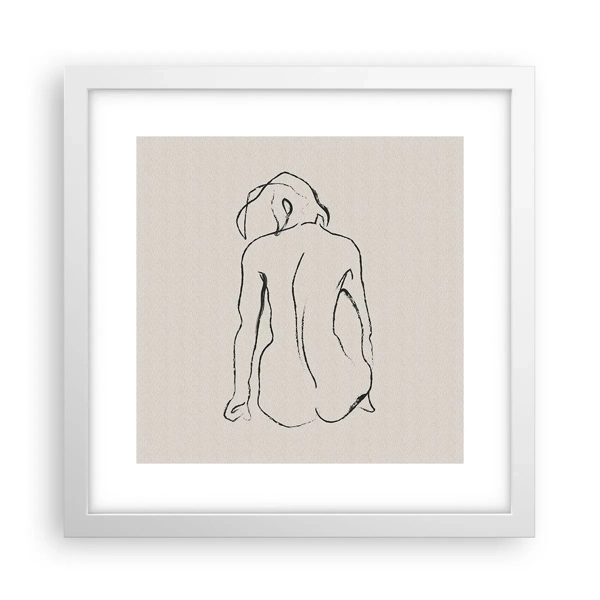 Plakat w białej ramie - Akt dziewczęcy - 30x30 cm