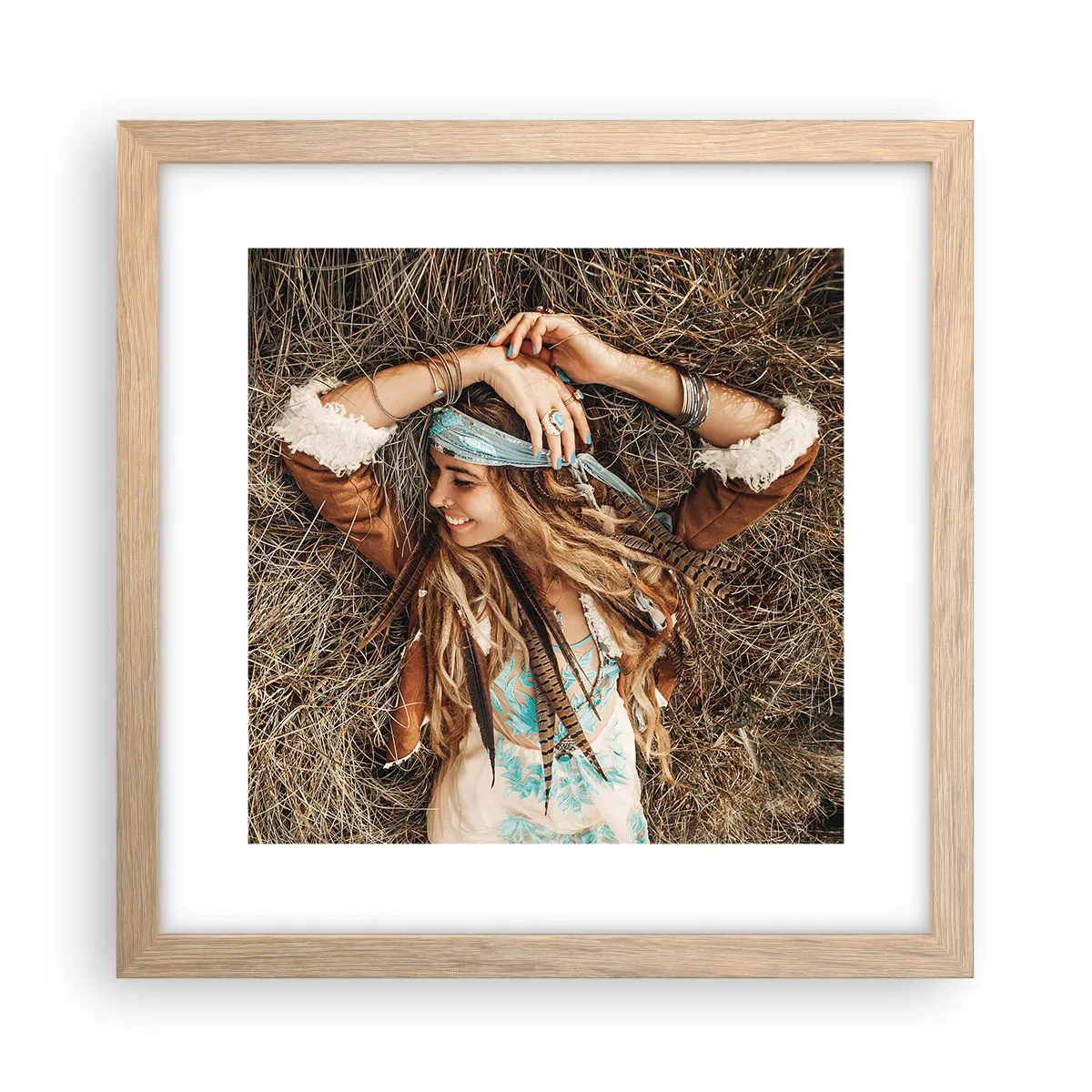 Plakat w ramie jasny dąb - W drodze do lata miłości - 30x30 cm
