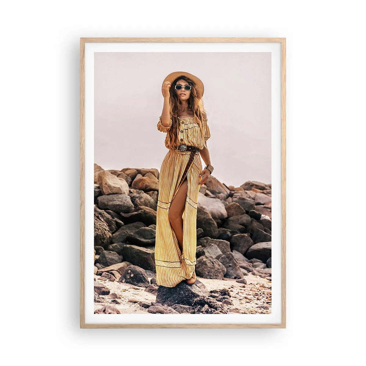 Plakat w ramie jasny dąb - Magia kamieni - 70x100 cm