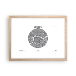 Plakat w ramie jasny dąb - Anatomia Londynu - 40x30 cm