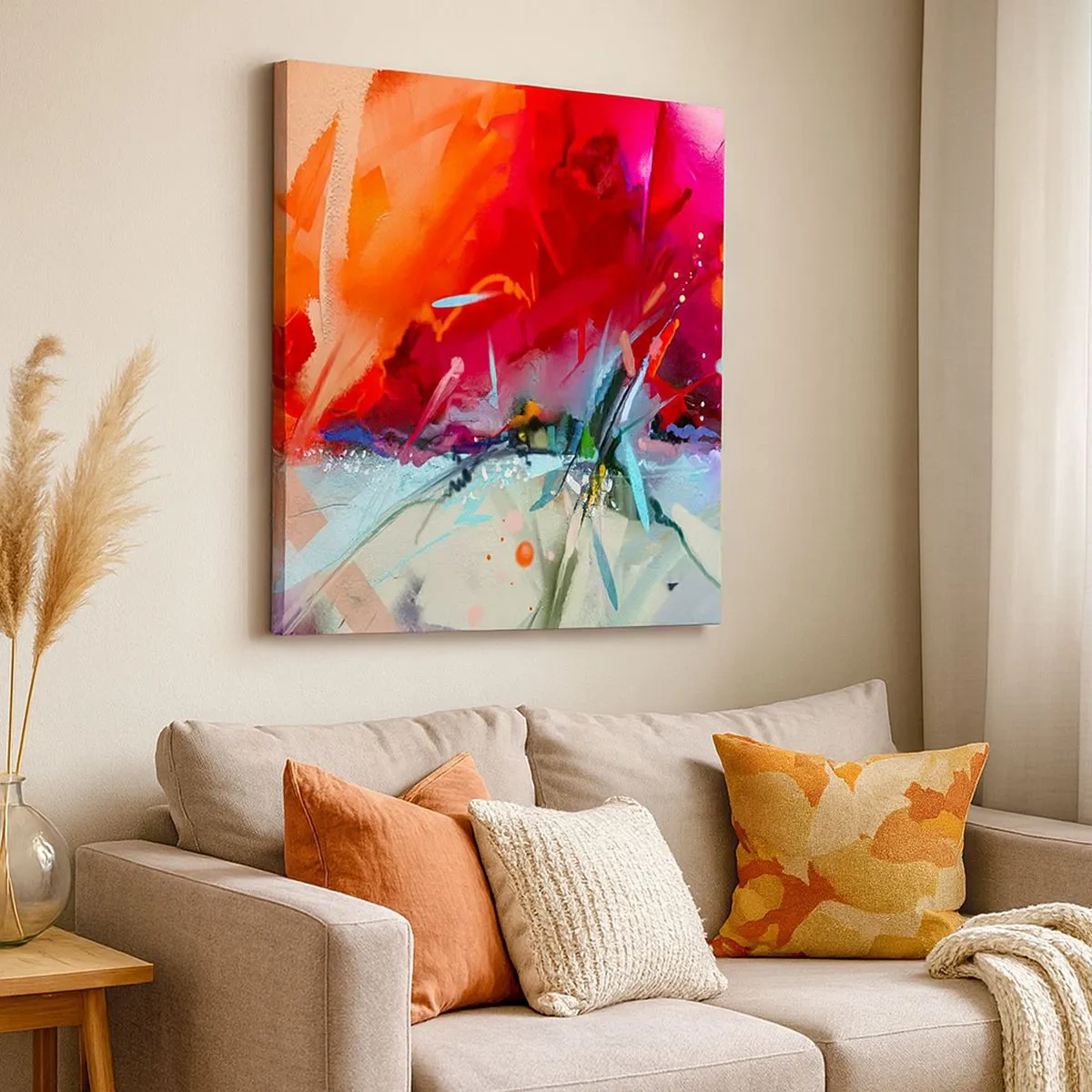 Obraz na płótnie - Eksplozja świateł i barw - 30x30 cm