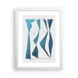 Plakat w białej ramie - Abstrakcja: turkusowy związek - 30x40 cm
