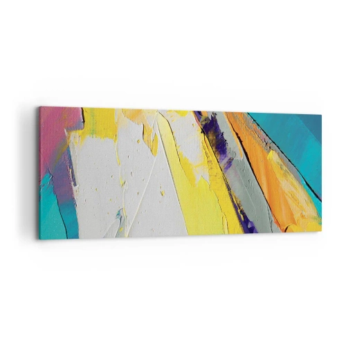 Obraz na płótnie - Abstrakcyjna kompozycja w intensywnych barwach - 120x50cm - Anatomia światła - Nowoczesna dekoracja ścienna do salonu i sypialni ARTTOR