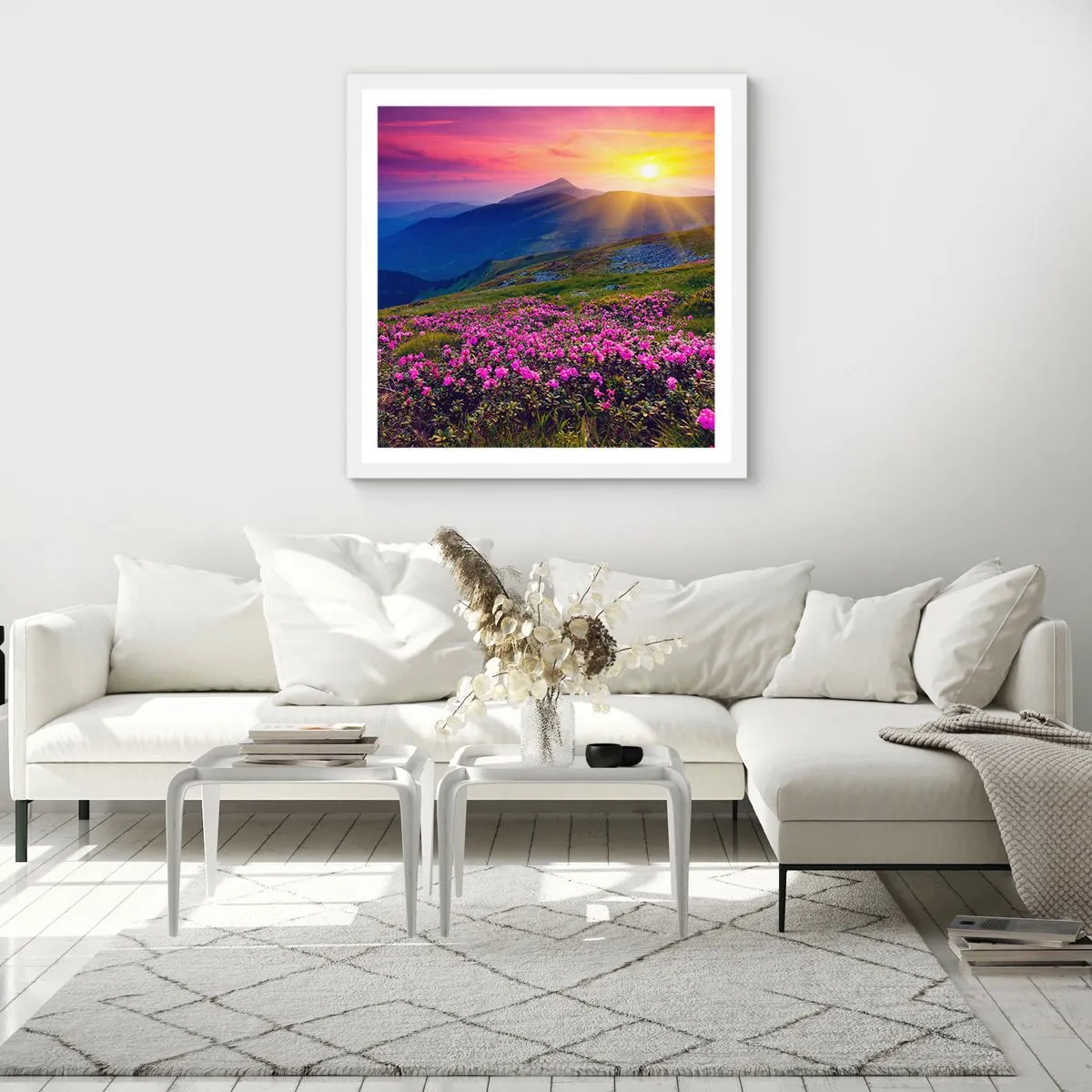 Plakat w białej ramie - … A dokoła pachnie kosodrzewina i wonieją zioła - 30x30 cm