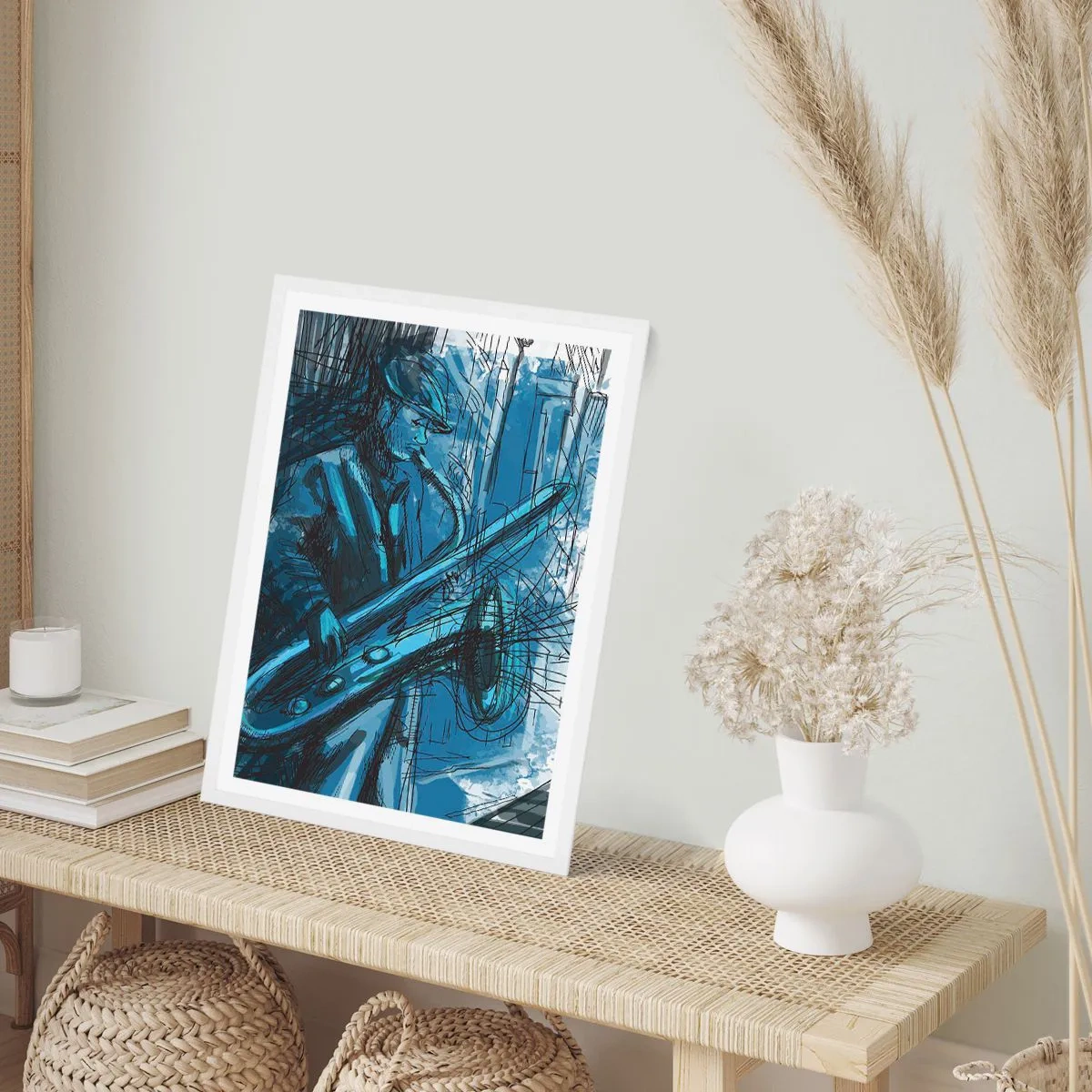 Plakat w białej ramie - Miejska rapsodia - 70x100 cm