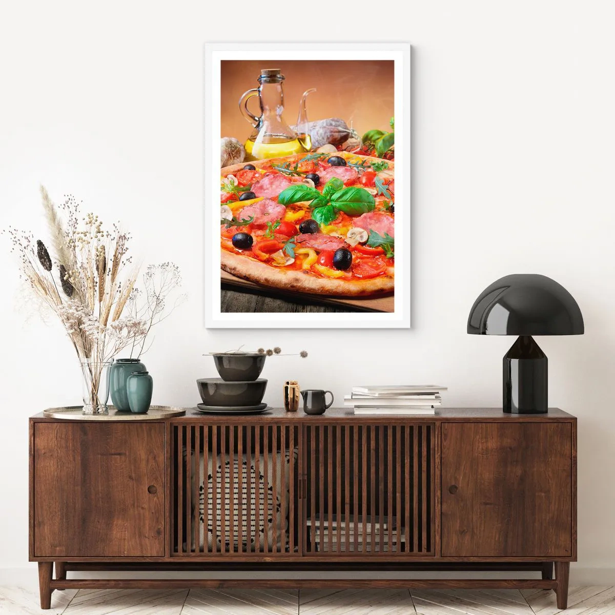 Plakat w białej ramie - Z prawdziwie włoskim smakiem - 40x50 cm