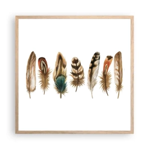 Plakat w ramie jasny dąb - Pierzasta wariacja - 60x60 cm
