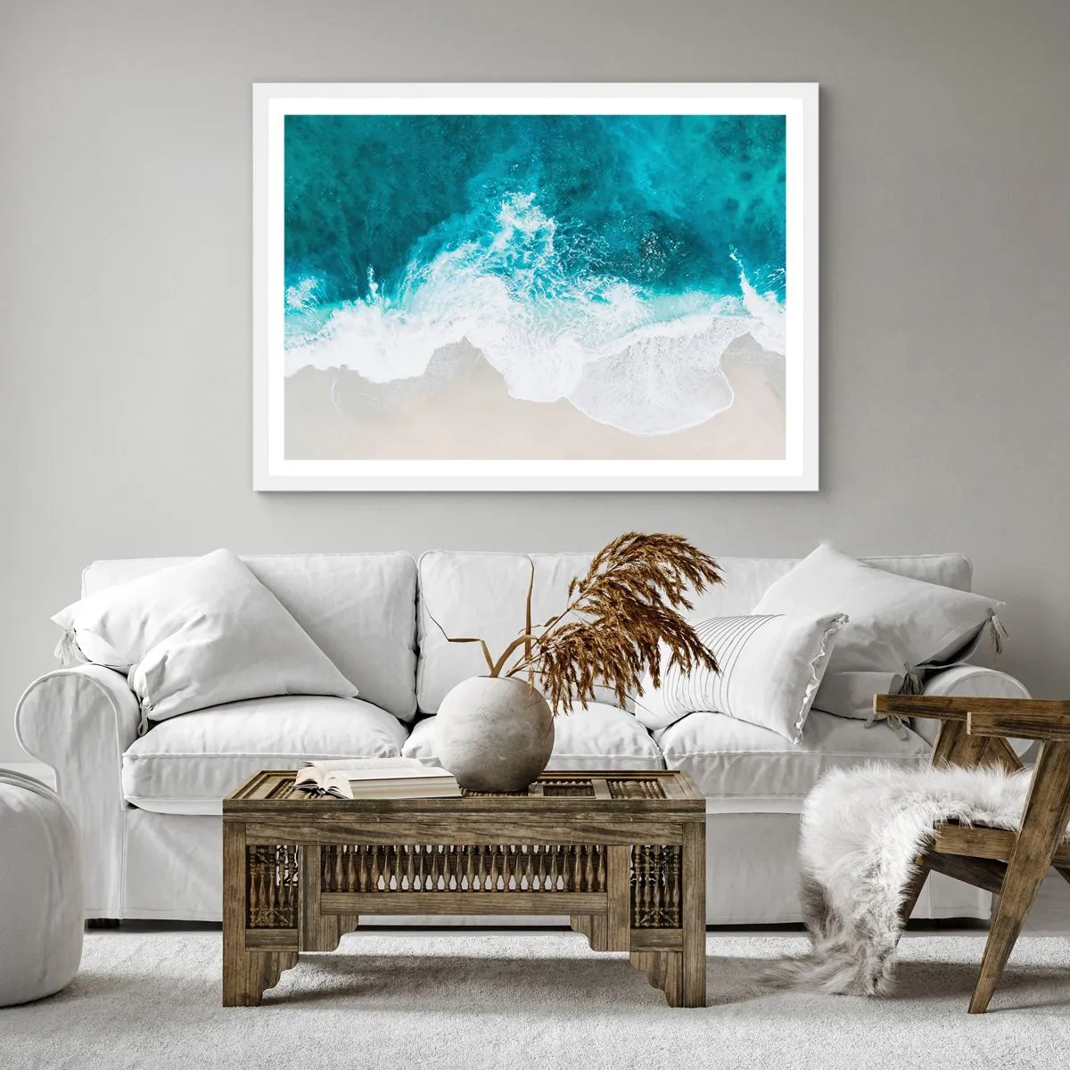 Plakat w białej ramie - Naturalna pieszczota - 30x30 cm